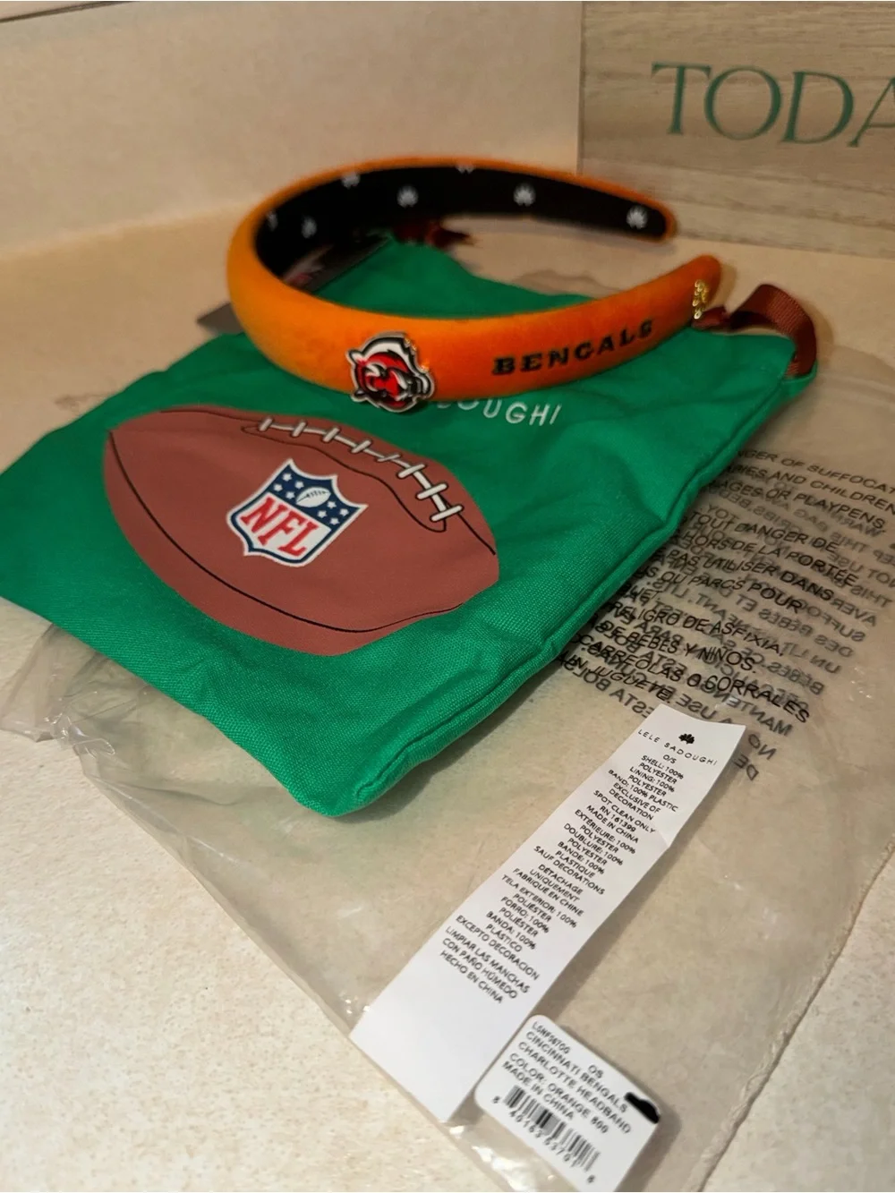 CINCINNATI BENGALS LELE SADOUGHI X NFL ORANGE CHARLOTTE HEADBAND